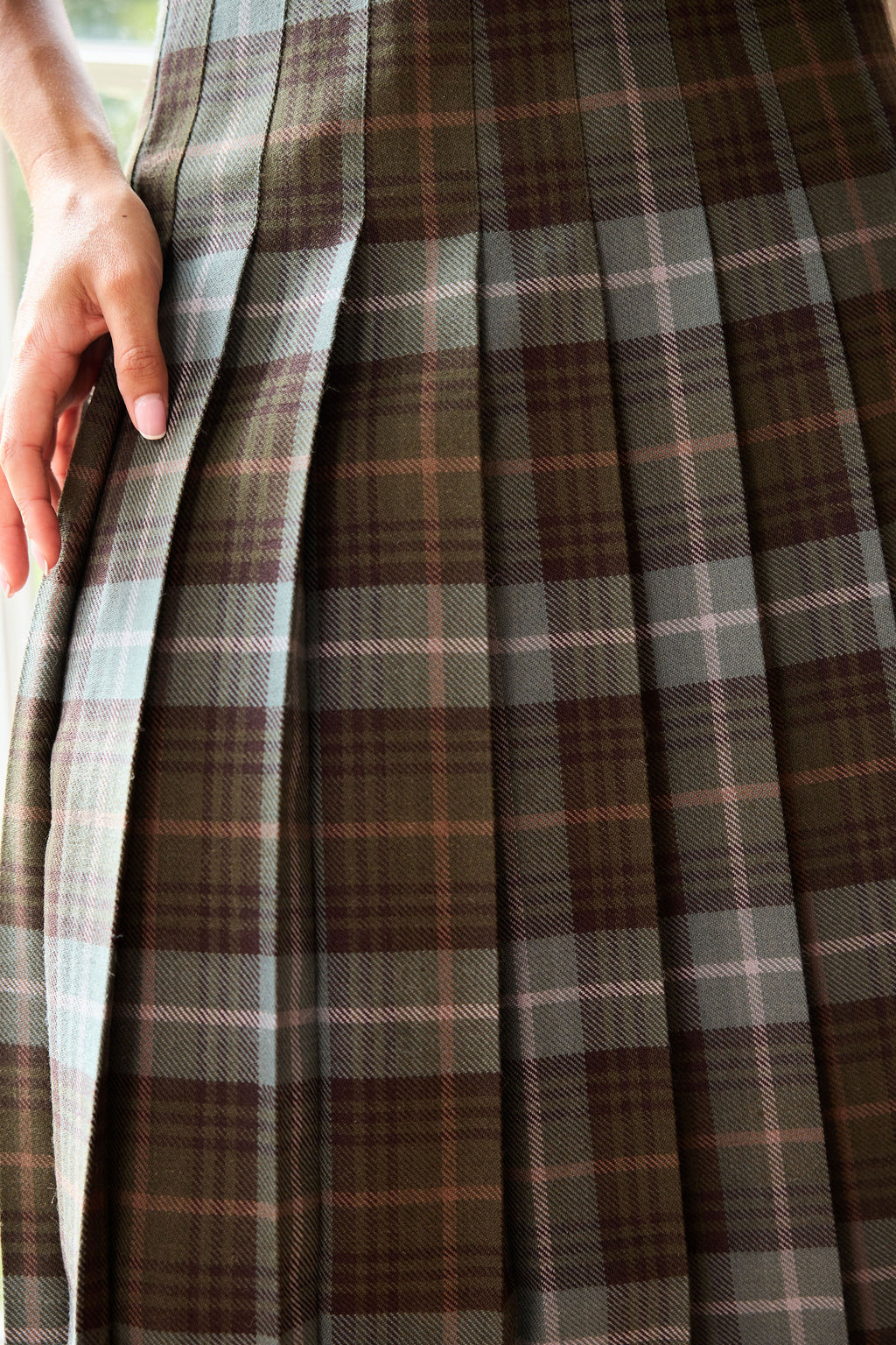 The Fell Light Tartan Midi Skirt