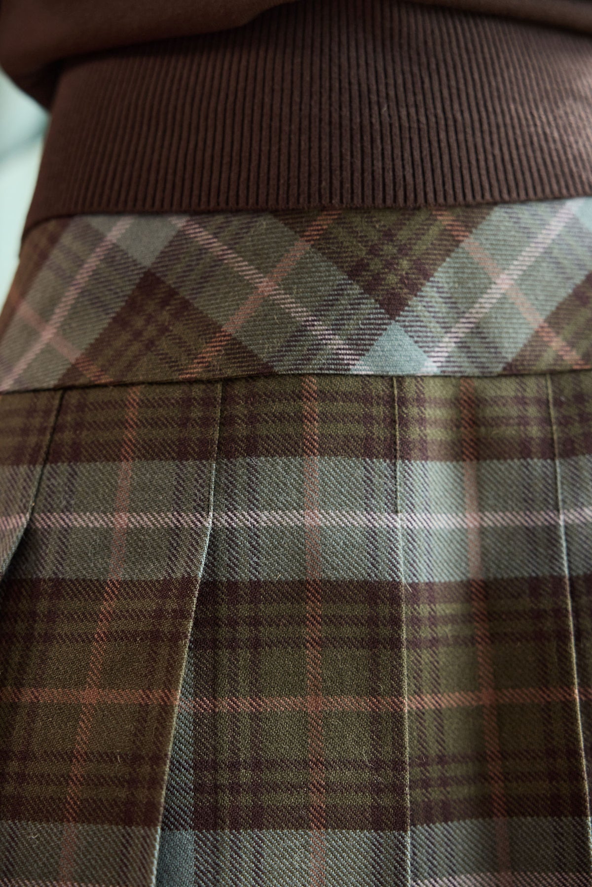 Fell light Tartan Scottish Wool Mini Skirt