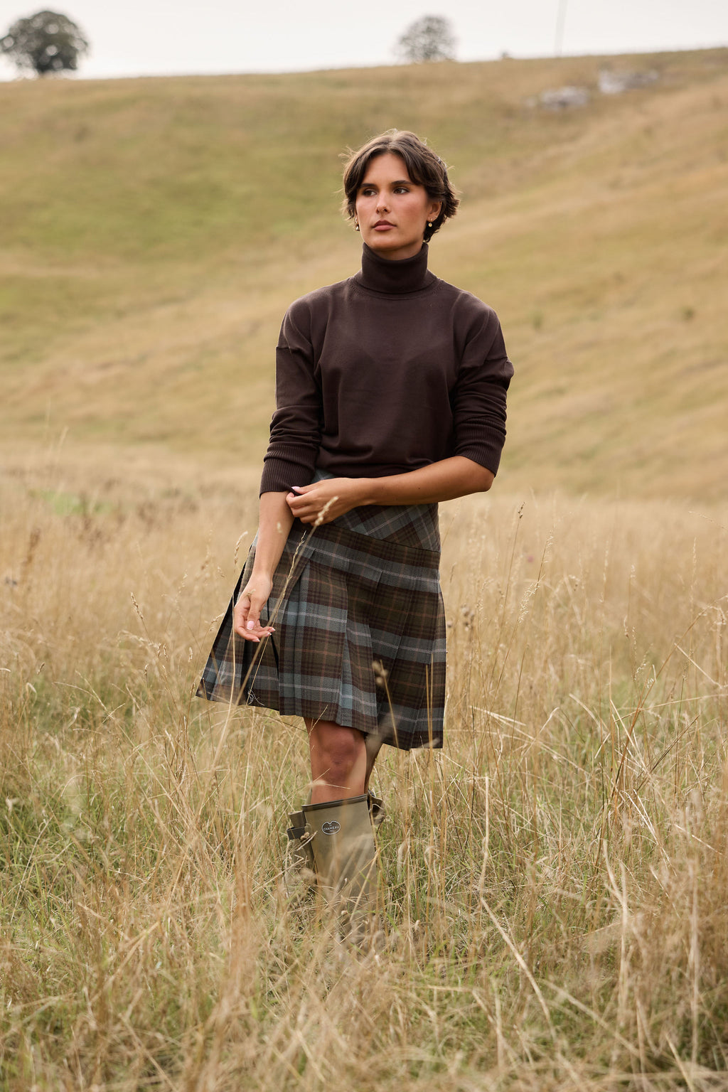 Fell light Tartan Scottish Wool Mini Skirt