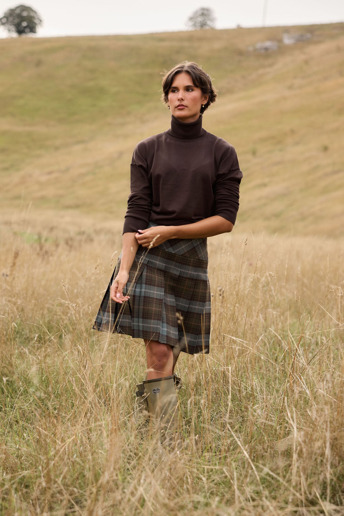 Fell light Tartan Scottish Wool Mini Skirt