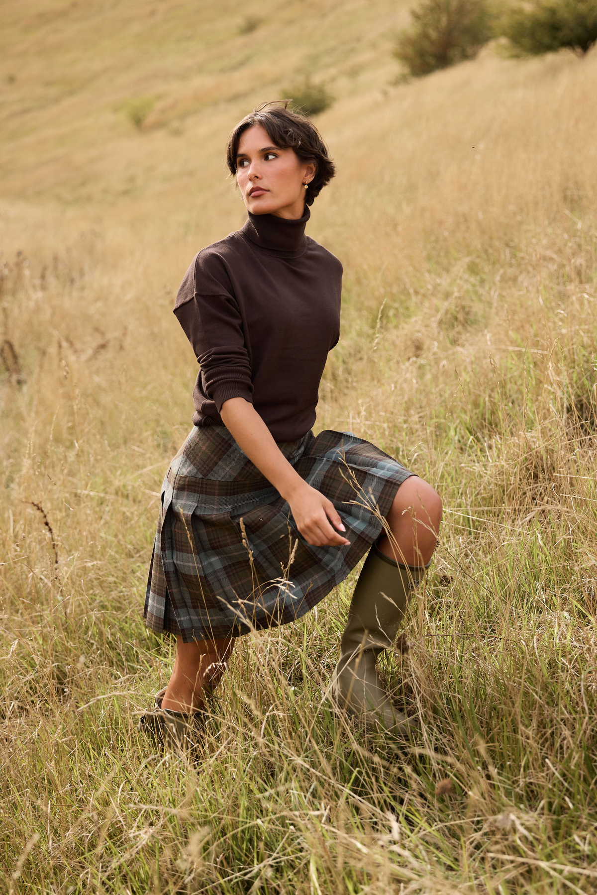 Fell light Tartan Scottish Wool Mini Skirt