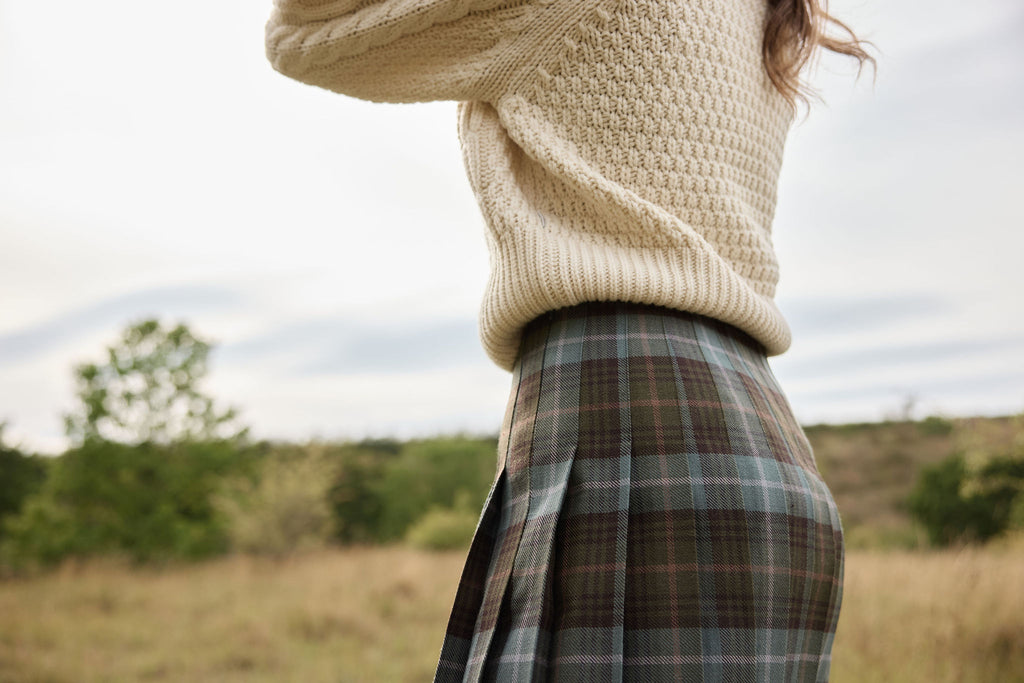 The Fell Light Tartan Midi Skirt